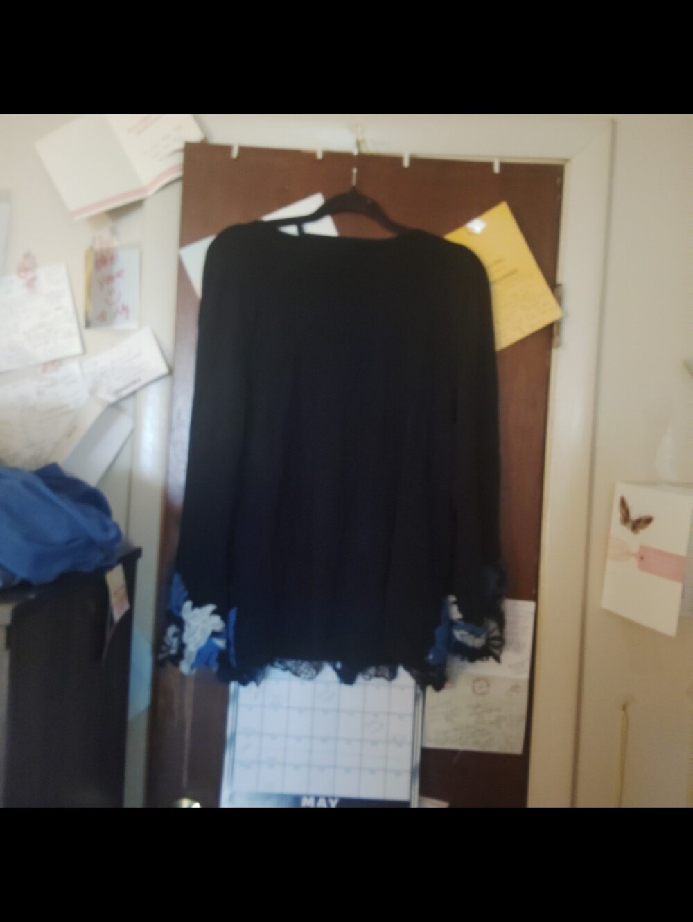 ALFANI Blue/White Lace Trim Sweater XL - Picture 7 of 10